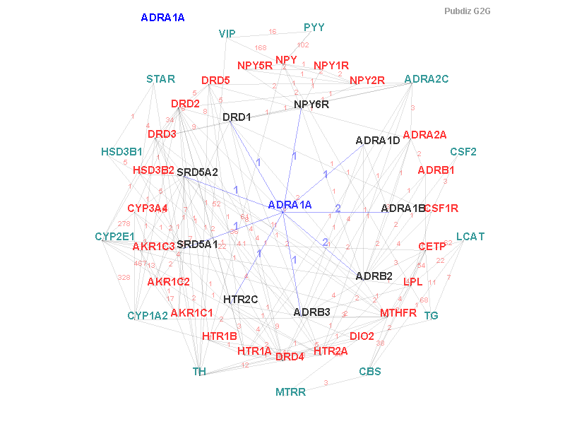 Gene ADRA1A gene interaction